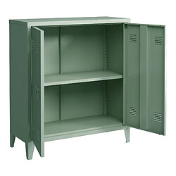 Helloshop26 Casier de bureau armoire meuble de rangement pour bureau atelier chambre acier de bureau métallique à 2 portes 90 x 80 x 33 cm vert pastel mat 03_0006342