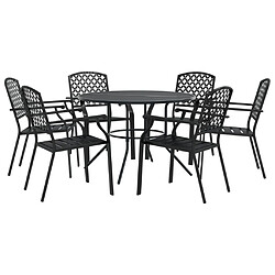 vidaXL Ensemble de chaises de jardin empilables 7 pcs anthracite