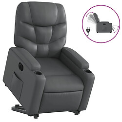 Maison Chic Fauteuil Relax pour salon, Fauteuil inclinable électrique gris similicuir -GKD79905