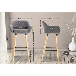 Non Lot de 2 tabourets de bar Grant tissu