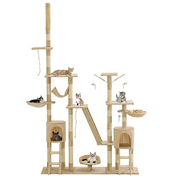 Arbre à chat avec griffoirs,niche pour chat en sisal 230-250 cm Beige -MN65102