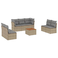 vidaXL Salon de jardin avec coussins 8 pcs beige résine tressée