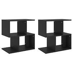 vidaXL Tables de chevet 2 pcs noir 50x30x51,5 cm bois d'ingénierie