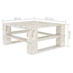 Acheter vidaXL Tables palette de jardin 2 pcs blanc bois