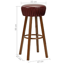 vidaXL Chaises de bar lot de 2 marron similicuir pas cher