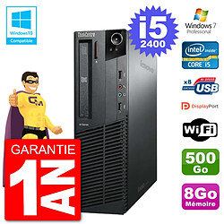 PC Lenovo ThinkCentre M82 SFF i5-2400 RAM 8Go Disque 500Go Graveur DVD Wifi W7 - Occasion