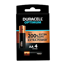 Pile Alcaline AA - LR06 Duracell Optimum - Blister de 4