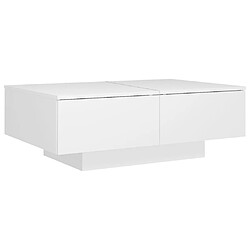 vidaXL Table basse Blanc 90x60x31 cm Aggloméré