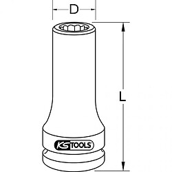 KS TOOLS Douille à chocs longue 3/4" XZN 19mm pour MAN Kstools