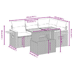 Avis vidaXL Salon de jardin 5 pcs avec coussins gris résine tressée