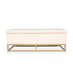 Banquette coffre Angele Velours beige pieds or