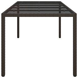 Acheter Maison Chic Table de jardin | Table d'extérieur Marron 250x100x75 cm Verre trempé et poly rotin -GKD43276