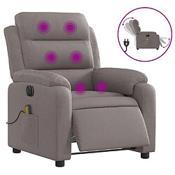 Maison Chic Fauteuil Relax pour salon, Fauteuil de massage inclinable électrique Taupe Tissu -GKD22505