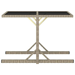 vidaXL Table de jardin Beige 110x53x72 cm Verre et résine tressée