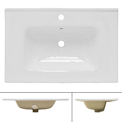 ML DESIGN MODERN LIVING Lavabo éncastre en céramique blanc vasque á poser rectangulaire 710x165x460 mm