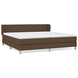 Maison Chic Structures de lit + matelas,Lit à sommier tapissier avec matelas Marron foncé 200x200 cm -MN14618