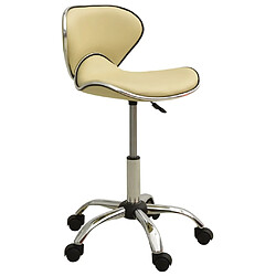 vidaXL Chaise de bureau Crème Similicuir