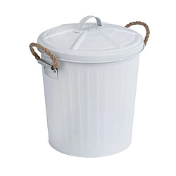 WENKO Poubelle de salle de bain design rétro Gara - 6 L - Blanc