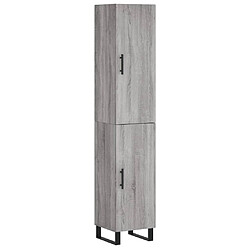 Maison Chic Buffet,Meuble de Rangement,commode pour salon,Cuisine Sonoma gris 34,5x34x180 cm Bois d'ingénierie -MN73462