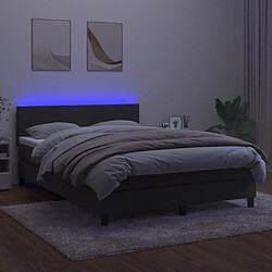 Acheter Sommier à lattes LED,Cadre à lattes de lit avec matelas pour Adulte Gris foncé 140x190 cm -MN52310