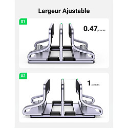 Acheter UGREEN 2 en 1 Support Ordinateur Portable Vertical Laptop Stand en Aluminium Double Porte PC Portable Bureau Réglable Compatible avec MacBook Pro Air MateBook Chromebook Surface Dell HP Lenovo iPad