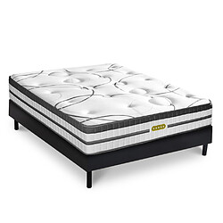 MAISON AUBERTIN Sommier Noir + matelas Ressorts 140x190