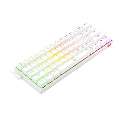 Redragon K630 Dragonborn Blanc ? Clavier mécanique Gaming 60% ? Compact ? 61 Touches ? Clavier Gamer TKL pour Jeux ? Interrupteurs Marron ? Éclairage RGB