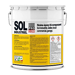 PRO COM Peinture époxy sol industriel et garage, trafic intensif - Résine Époxy Sol PROCOM-Kit 5 Kg-Ivoire (RAL 1015)