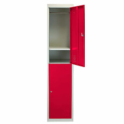 Monstershop 3 x casiers de rangement en métal - Deux portes, Rouge - A plat MonsterShop Lot de 3 casiers de rangement en métal à 2 portes en acier verrouillable Rouge et gris Ecole Gym Vestaire [Aimants GRATUITS] Livré à Plat