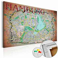 Paris Prix Tableau en Liège Carte du Monde - Hamburg 40 x 60 cm 