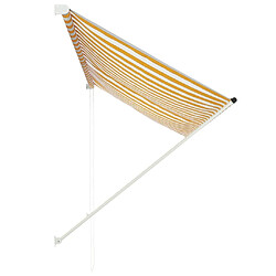 Avis Maison Chic Store banne | Auvent rétractable de porte | Marquise Brise-soleil 250x150 cm Jaune et blanc -GKD11202