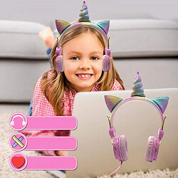 Universal Poupée surprise adorable licorne écouteurs câblés avec microphone musique écouteurs stéréo ordinateur téléphone portable écouteurs cadeau enfant pas cher