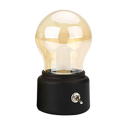 Universal Ampoule à LED 2021 Lampe à table soufflée classique Lampe décorative Vintage USB Lampe de nuit rechargeable Lampe à LED de table (noir)