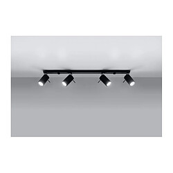 Luminaire Center Plafonnier RING acier noir 4 ampoules