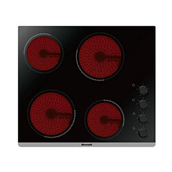 Table de cuisson vitrocéramique 4 feux 6000w noir - bpv6410b - BRANDT