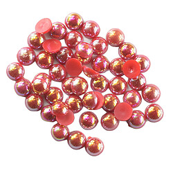 100 pièces demi perle perle dos plat 8mm scrapbooking pour diy artisanat bordeaux pas cher