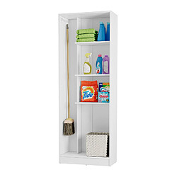 Pegane Armoire, placard de rangement avec 2 portes coloris blanc - longueur 61 x profondeur 32 x hauteur 170 cm