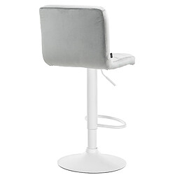 Acheter Decoshop26 Lot de 2 tabourets de bar en velours gris avec coutures décoratives pied en trompette métal blanc 10_0004403