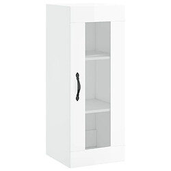 Maison Chic Armoire murale,Meuble de Rangement,Armoire Suspendue blanc brillant 34,5x34x90 cm -MN17613