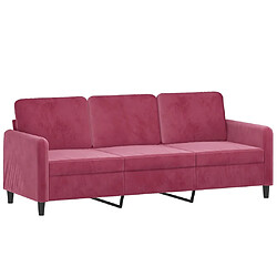 Maison Chic Canapé à 3 places,Canapé droit,Sofa de Salon,Banquette Rouge bordeaux 180 cm Velours -GKD924117