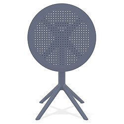 Avis Alterego Table pliable ronde 'GIMLI' en matière plastique gris foncé - intérieur / extérieur - Ø 60 cm