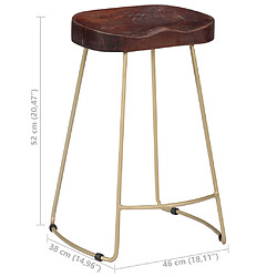 vidaXL Tabourets de bar Gavin lot de 2 bois de manguier massif pas cher