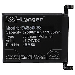 vhbw Batterie remplacement pour Xiaomi BM58 pour téléphone portable (2500mAh, 7,74V, Li-polymère) 