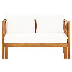 Maison Chic Banc de jardin 2 places | Banquette de jardin | Chaise Relax et coussins 122 cm Bois d'acacia massif -MN43905