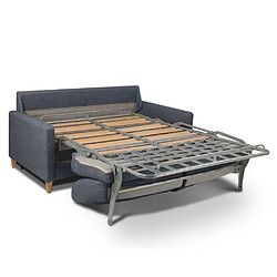 Acheter Inside 75 Canapé convertible OGGETTO matelas 16 cm système express sommier lattes 140cm RENATONISI velours bleu navy