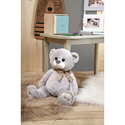 Aubry Gaspard Peluche ours en acrylique gris 20 cm.