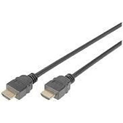 DIGITUS - Highspeed - HDMI-Kabel mit Ethernet - HDMI männlich zu HDMI männlich - 2,0m - Dreifachisolierung - Schwarz - geformt, unterstützt 4K 60 Hz (4096 x 2160) (DB-330113-020-S)