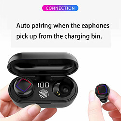 Acheter Tws Wireless Earphone In-Ear Bluetooth5.0 Headphone Avec Affichage Numérique Led Light Charging Box Noir