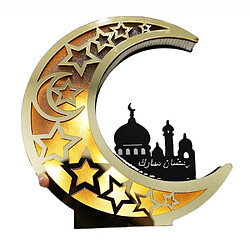 Universal Lumière de lune musulmane en bois Lumière LED Ramadan Accessoires Eid Moubarak Décoration Articles de fête islamique