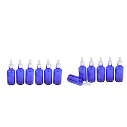 12pcs Bouteilles Vides Compte-gouttes Flacons Pour Huiles Essentielles - Bleu